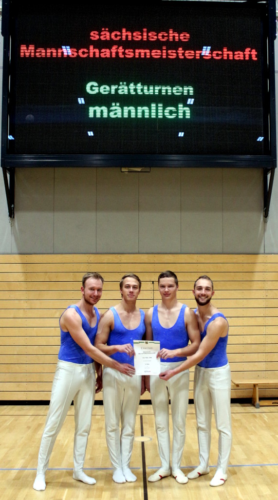 Männermannschaft des TSV Flöha 1848 e.V. - Abteilung Turnen. Nico Treffkorn, Tobias Vogel, Toni Horna und Domenic Kuhl (v.l.)